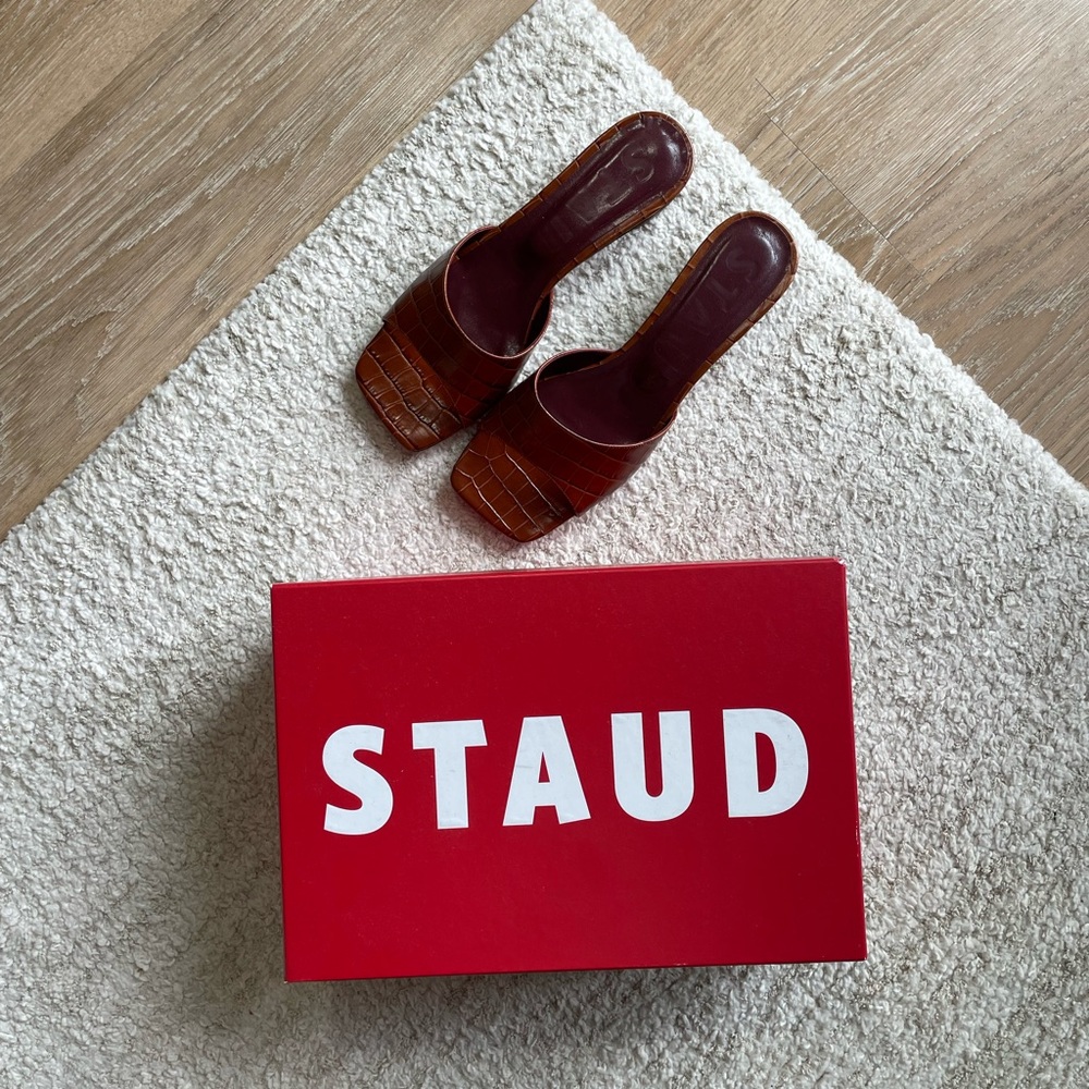 Staud NWT Simone Mule - Brown Croc